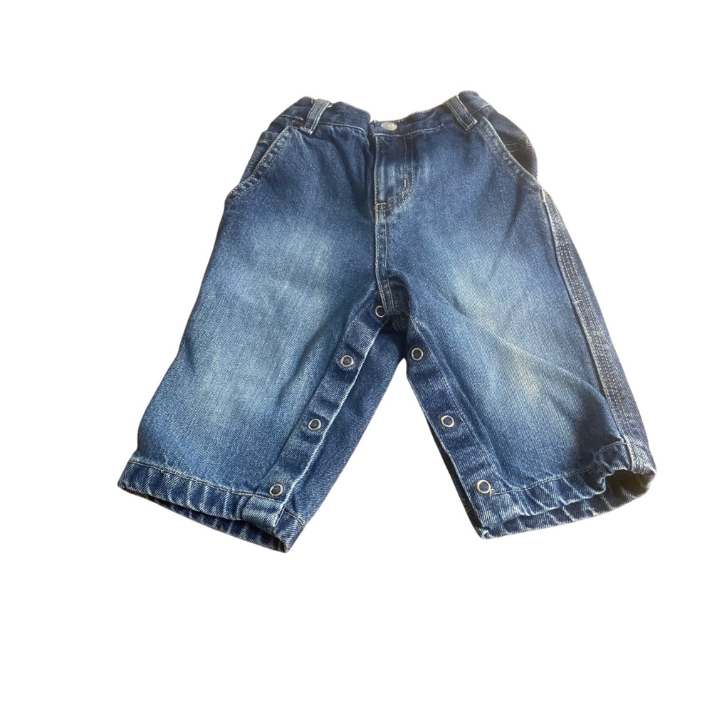 Route 66 Carpenter Pants Kids Blue Vintage Snap Inseam Jeans SIZE 12M